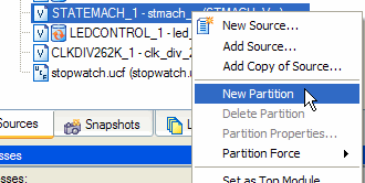 Figure 1 - New Partition Dialog in Project Navigator