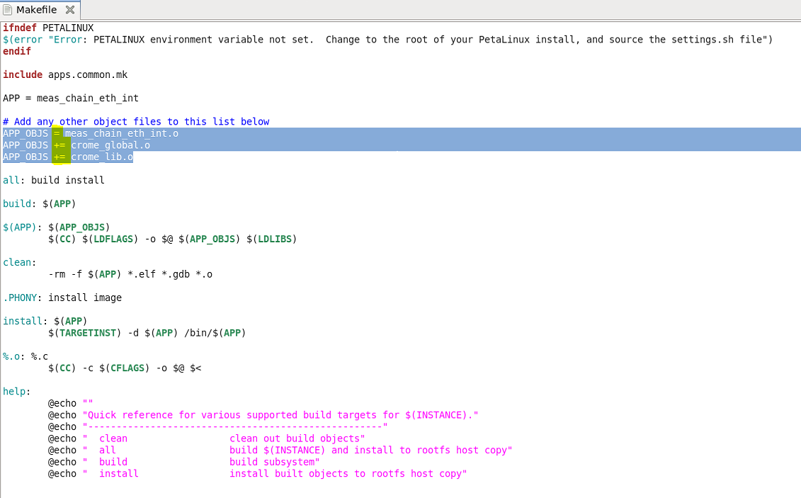 AR# 28: PetaLinux : Creating a Makefile for custom application